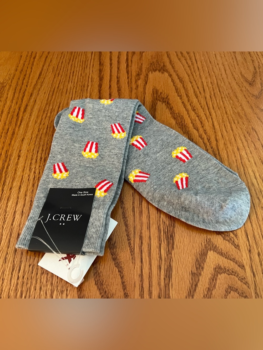 J.Crew Men’s Gray Popcorn Crew Socks